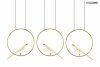 Designerska lampa wisząca BIRD LINE złota King Home MSE010100295 salonowa okrągła białe złote ptaszki